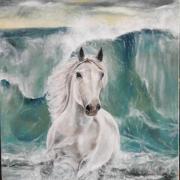 le cheval blanc et la vague